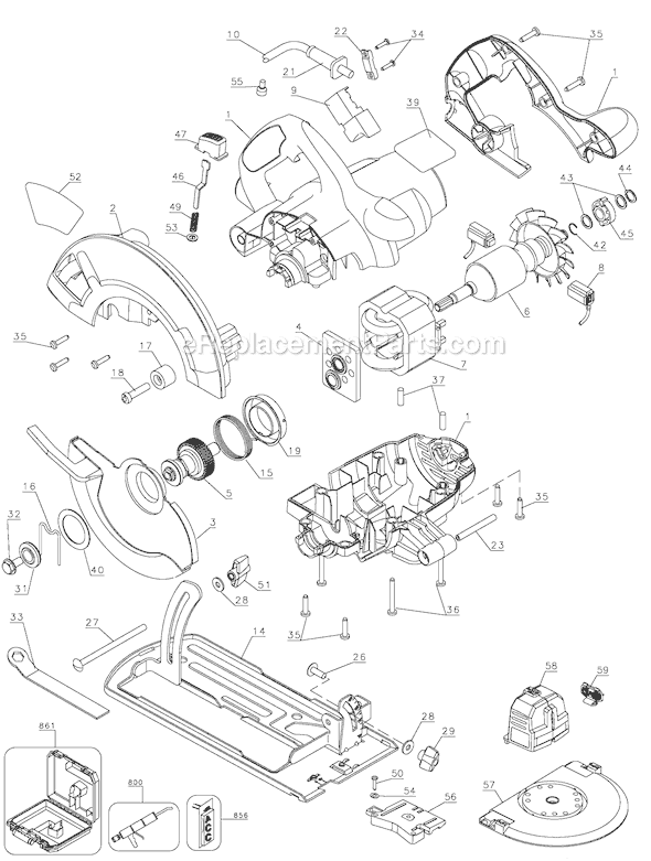 Page A Diagram and Parts List for QP1020L Type 1 Black and Decker Circular Saw